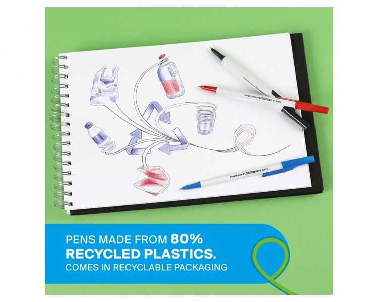 Boligrafo paper mate kilometrico punta 1 mm plastico reciclado 80% color azul