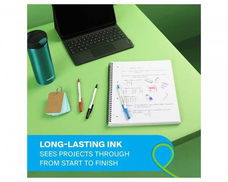 Boligrafo paper mate kilometrico punta 1 mm plastico reciclado 80% color azul