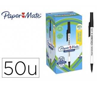 Boligrafo paper mate kilometrico punta 1 mm plastico reciclado 80% color negro