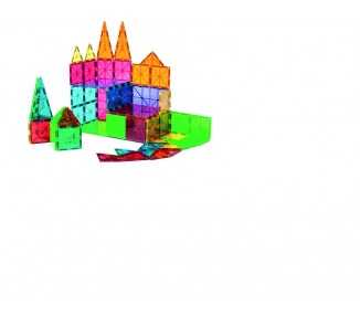Juego de construccion amaya magtiles 104 piezas 3d formas y colores surtidos