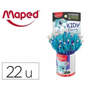 Lapices de grafito maped hb con goma borrar + adaptador ergonomico cubilete de 22 unidades