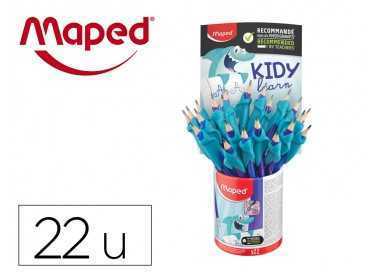 Lapices de grafito maped hb con goma borrar + adaptador ergonomico cubilete de 22 unidades