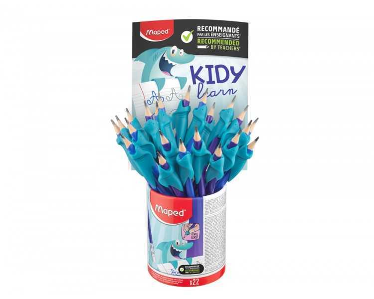 Lapices de grafito maped hb con goma borrar + adaptador ergonomico cubilete de 22 unidades