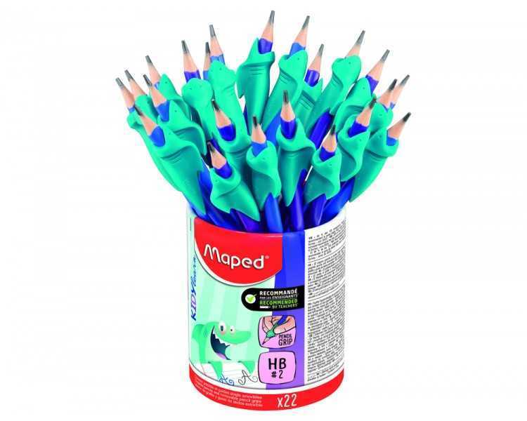 Lapices de grafito maped hb con goma borrar + adaptador ergonomico cubilete de 22 unidades