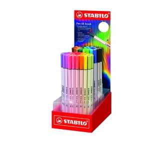 Rotulador stabilo acuarelable pen 68 brush arty line punta pincel expositor de 80 unidades colores surtidos