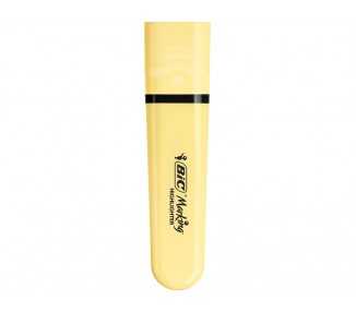 Rotulador bic flat fluorescente amarillo pastel caja de 12 unidades