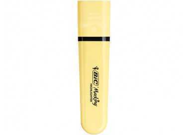 Rotulador bic flat fluorescente amarillo pastel caja de 12 unidades
