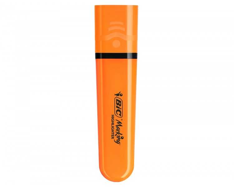 Rotulador bic flat fluorescente naranja neon caja de 12 unidades