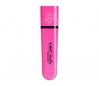 Rotulador bic flat fluorescente rosa neon caja de 12 unidades