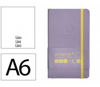 Cuaderno con gomilla antartik notes tapa blanda a6 hojas lisas morado y amarillo 100 hojas 80 gr fsc