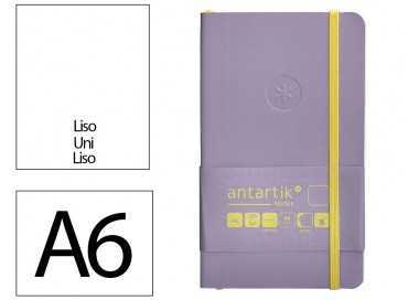 Cuaderno con gomilla antartik notes tapa blanda a6 hojas lisas morado y amarillo 100 hojas 80 gr fsc