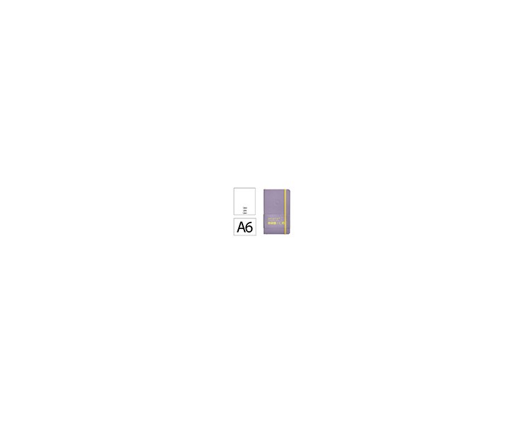Cuaderno con gomilla antartik notes tapa blanda a6 hojas lisas morado y amarillo 100 hojas 80 gr fsc