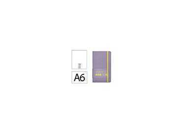 Cuaderno con gomilla antartik notes tapa blanda a6 hojas lisas morado y amarillo 100 hojas 80 gr fsc