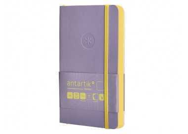Cuaderno con gomilla antartik notes tapa blanda a6 hojas lisas morado y amarillo 100 hojas 80 gr fsc