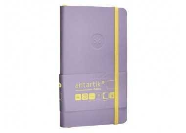 Cuaderno con gomilla antartik notes tapa blanda a6 hojas lisas morado y amarillo 100 hojas 80 gr fsc