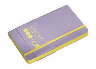 Cuaderno con gomilla antartik notes tapa blanda a6 hojas lisas morado y amarillo 100 hojas 80 gr fsc