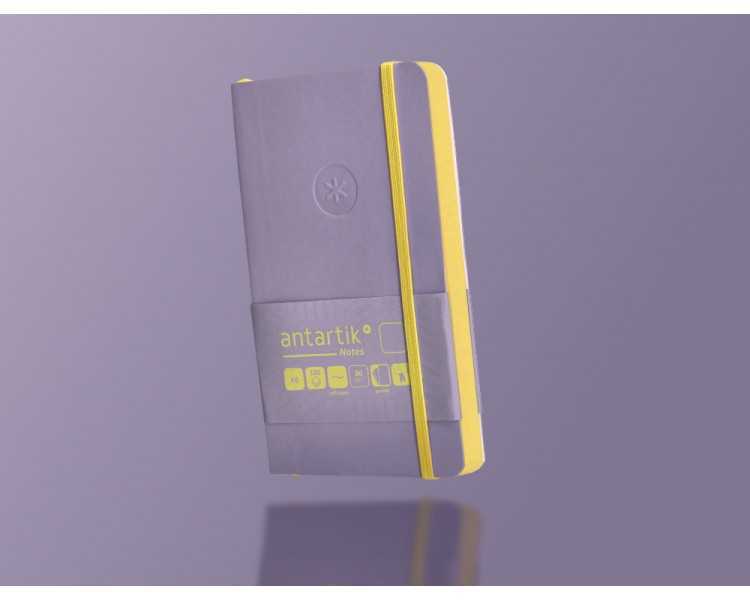 Cuaderno con gomilla antartik notes tapa blanda a6 hojas lisas morado y amarillo 100 hojas 80 gr fsc