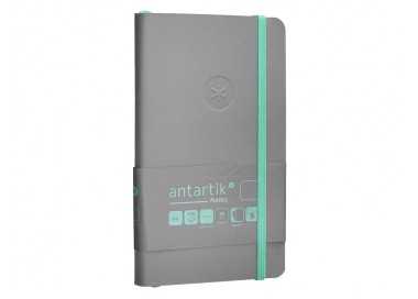 Cuaderno con gomilla antartik notes tapa blanda a6 hojas lisas gris y turquesa 100 hojas 80 gr fsc