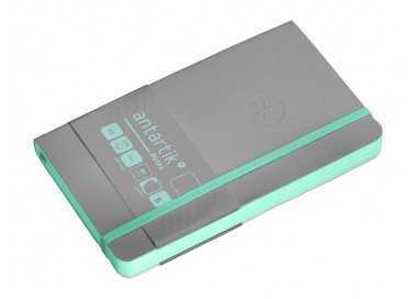 Cuaderno con gomilla antartik notes tapa blanda a6 hojas lisas gris y turquesa 100 hojas 80 gr fsc