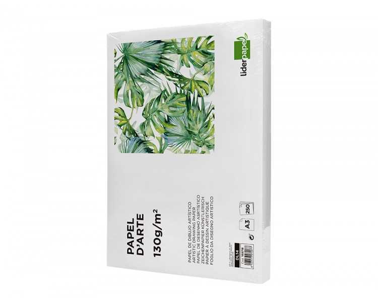 Papel dibujo liderpapel 297x420 mm 130 gr sin recuadro din a3 hoja