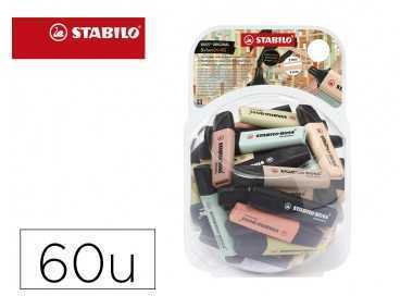Rotulador stabilo boss pastel fluorescente 70 nature colors bombonera de 60 unidades colores surtidos