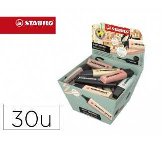 Rotulador stabilo boss pastel fluorescente 70 nature colors expositor cesta de 30 unidades colores surtidos