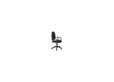 Silla rocada de oficina brazos fijos base nylon respaldo y asiento tela ignifuga negro