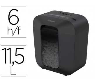 Destructora de documentos fellowes lx25 capacidad 6h seguridad p4 grapas clips y tarjetas papelera 11,5 l