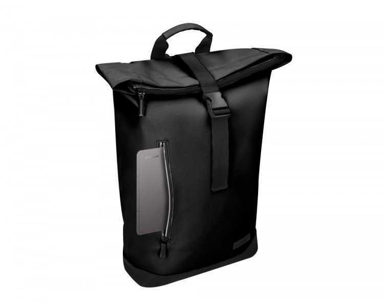Cartera antartik mochila water proof enrollable diseño casual color negro 480x130x280 mm