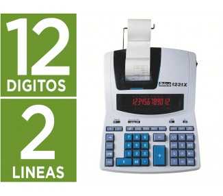 Calculadora ibico 1231x impresora pantalla lcd papel 57 mm 12 digitos 2 colores impresion bicolor