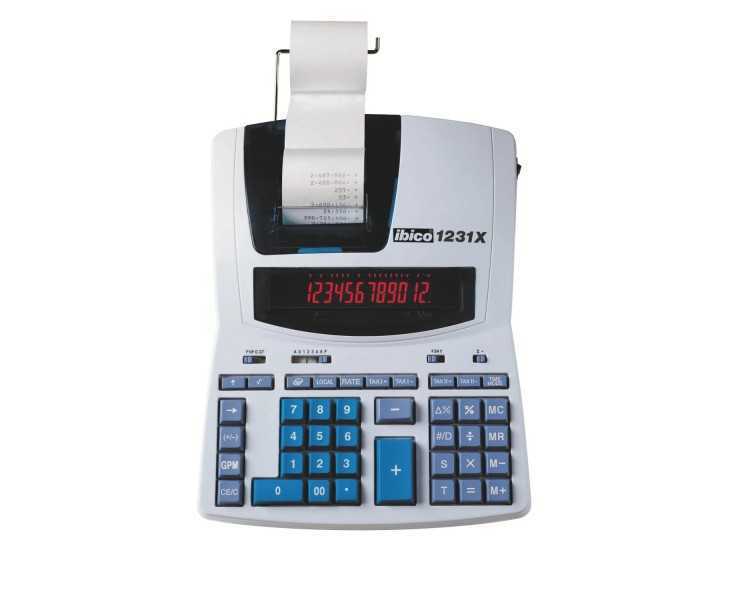 Calculadora ibico 1231x impresora pantalla lcd papel 57 mm 12 digitos 2 colores impresion bicolor