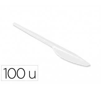 Cuchillo de plastico blanco reutilizable paquete de 100 unidades