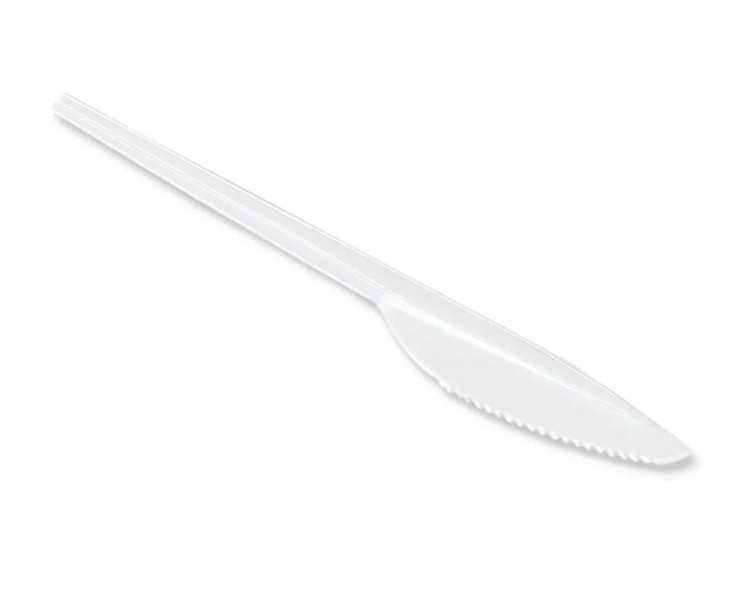 Cuchillo de plastico blanco reutilizable paquete de 100 unidades