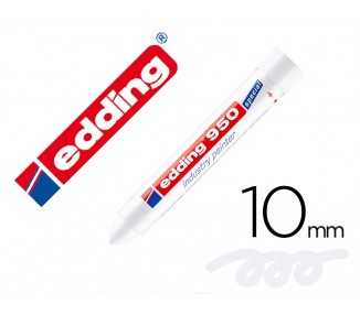 Marcador edding permanente 950 pasta opaca blanco punta redonda 10 mm para superficies oxidadas/rugosas