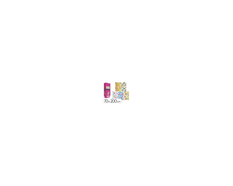 Papel de regalo basika infantil rollo ancho 70 cm longitud 2 m diseños surtidos gramaje 60 gr