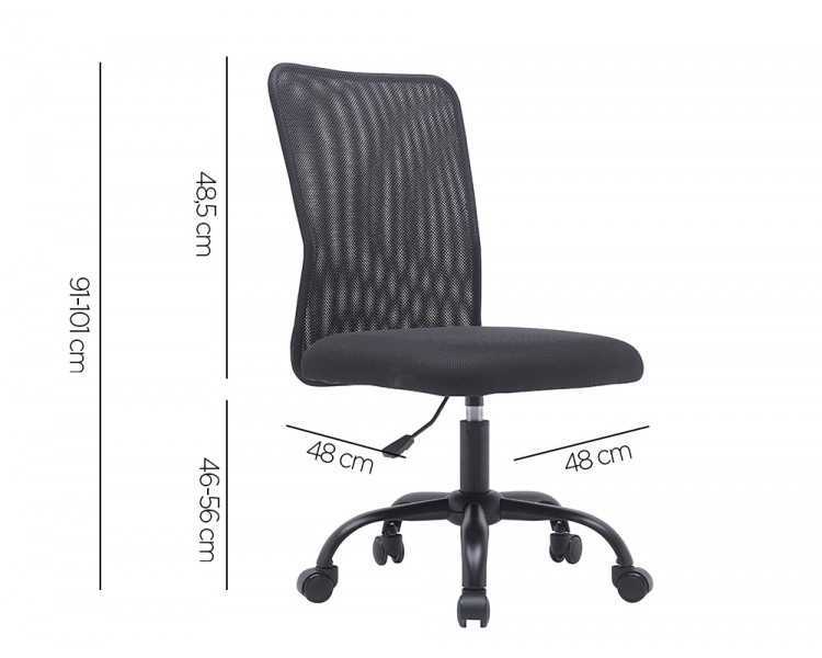 Silla q-connect oficina parma malla sin reposabrazos alt max 990 anc 480 prof 590 color negro