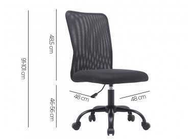 Silla q-connect oficina parma malla sin reposabrazos alt max 990 anc 480 prof 590 color negro