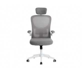 Silla q-connect ergonomica pal ermo malla base nylon alt max 1300 anc 610 prof 600 ruedas premium color blanco gris