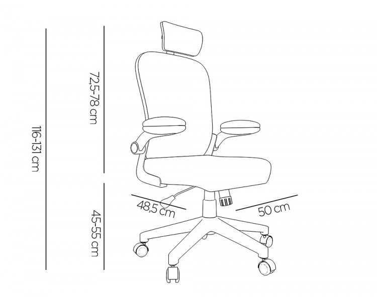 Silla q-connect ergonomica pal ermo malla base nylon alt max 1300 anc 610 prof 600 ruedas premium color blanco gris