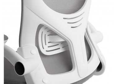 Silla q-connect ergonomica pal ermo malla base nylon alt max 1300 anc 610 prof 600 ruedas premium color blanco gris