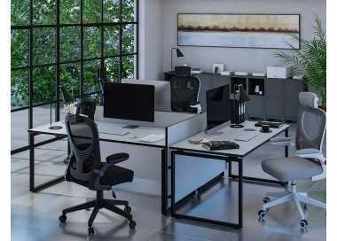 Silla q-connect ergonomica pal ermo malla base nylon alt max 1300 anc 610 prof 600 ruedas premium color blanco gris
