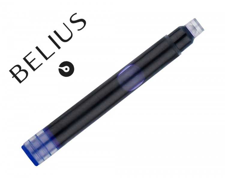 Tinta estilografica belius azul caja 6 cartuchos