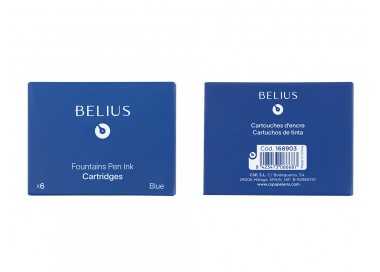 Tinta estilografica belius azul caja 6 cartuchos