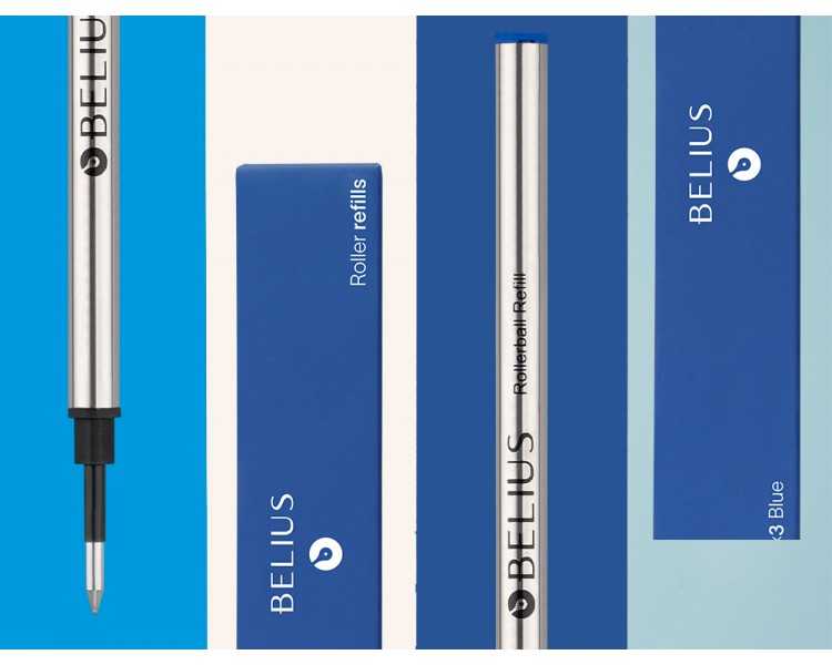 Recambio roller belius azul 0,7 mm caja 3 unidades