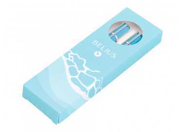 Juego boligrafo y roller belius endless summer aluminio color celeste y plateado tinta azul caja de diseño