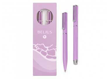 Juego boligrafo y roller belius endless summer aluminio color morado y plateado tinta azul caja de diseño Juego boligrafo y roller belius endless summer aluminio color morado y plateado tinta azul caja de diseño