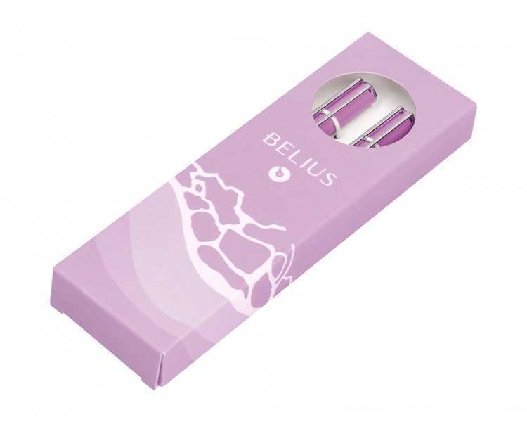 Juego boligrafo y roller belius endless summer aluminio color morado y plateado tinta azul caja de diseño