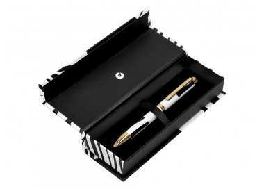 Boligrafo belius dualita cuerpo blanco color negro tinta azul caja de diseño Boligrafo belius dualita cuerpo blanco color negro tinta azul caja de diseño