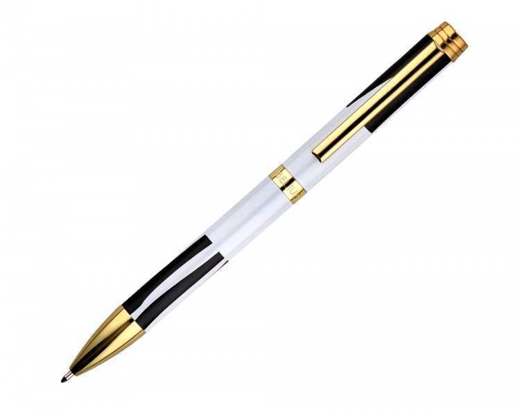 Boligrafo belius dualita cuerpo blanco color negro tinta azul caja de diseño