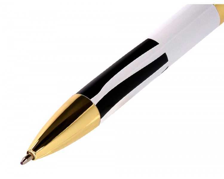 Boligrafo belius dualita cuerpo blanco color negro tinta azul caja de diseño